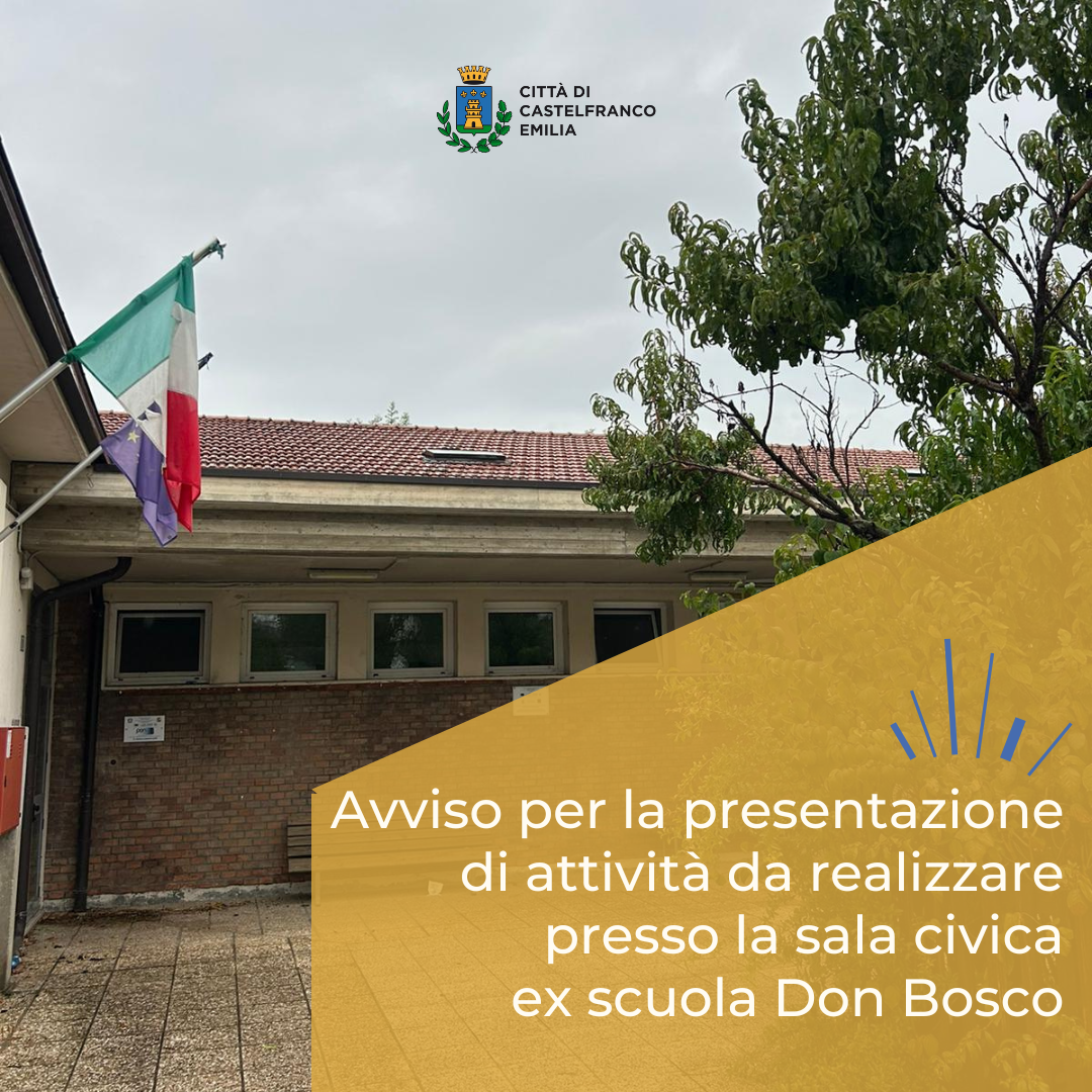 Avviso per la presentazione di attività da realizzare presso la sala civica ex scuola Don Bosco foto 