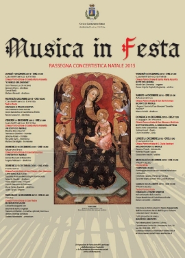 MUSICA IN FESTA 2015: i concerti di sabato 19, domenica 20 e lunedì 21 dicembre.