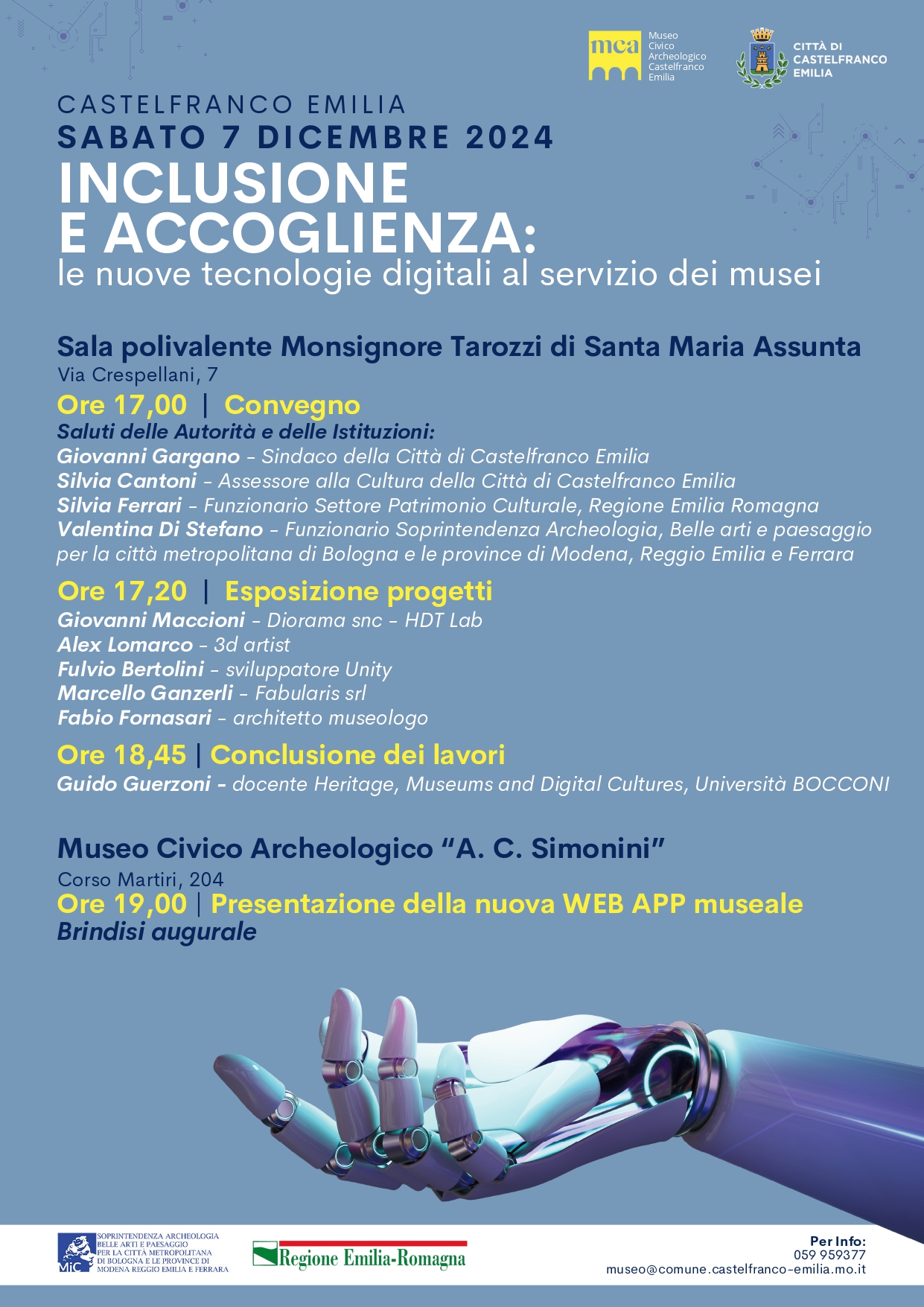 Convegno 'INCLUSIONE E ACCOGLIENZA: le nuove tecnologie digitali al servizio dei musei'